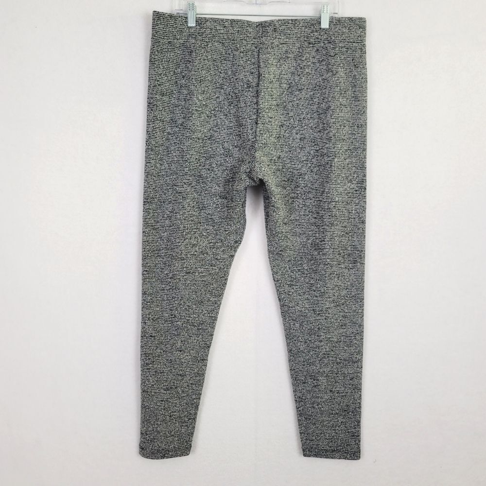 Lou & Grey XL Pants Gray Pull On Knit Pants Black/White Career Business Casual